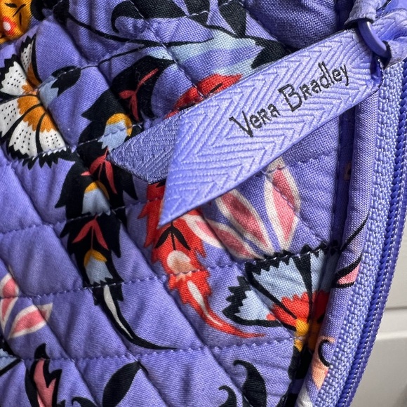 Vera Bradley “MURAL GARDEN” Travel Cosmetic Makeup Case Purple Floral Quilted - Picture 6 of 8